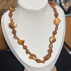 Elegant Brown Beaded Necklace